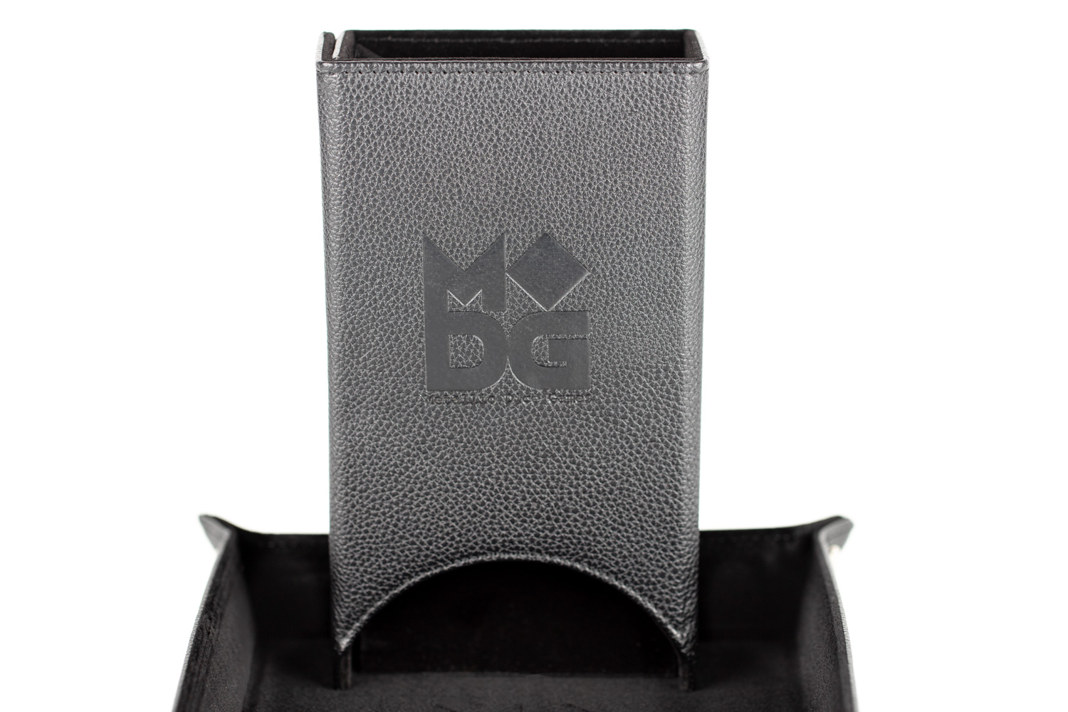 MDG Leather Fold Up Dice Tower - Black